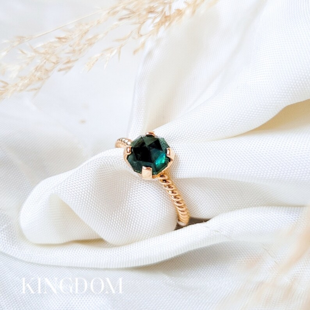 Gold Rope Sapphire Engagement Ring